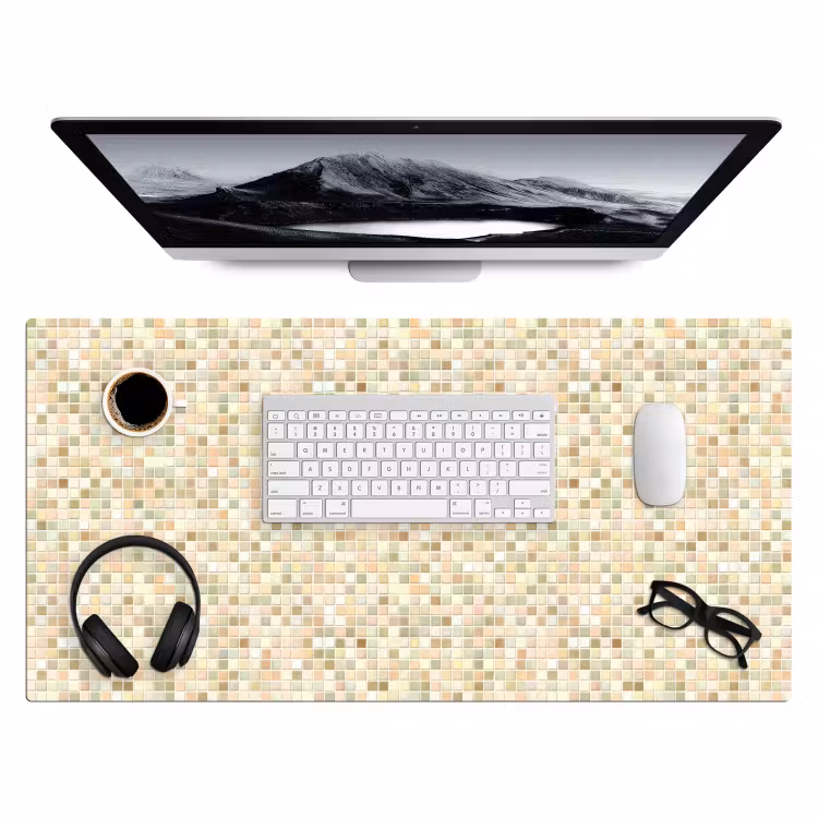 Mozaïek - Patroon - Beige Muismat XXL klein 681 -3d