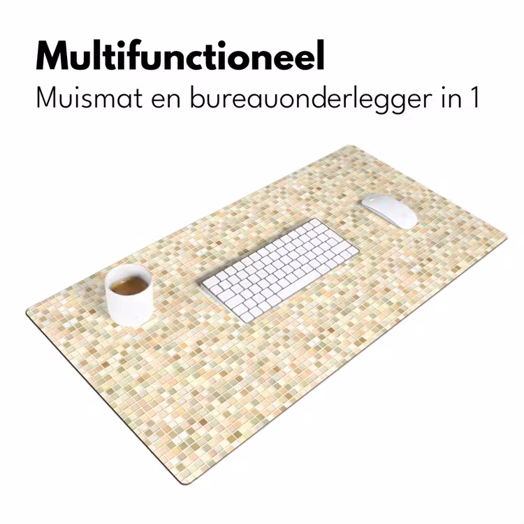 Mozaïek - Patroon - Beige Muismat XXL klein 681 -sfeer4