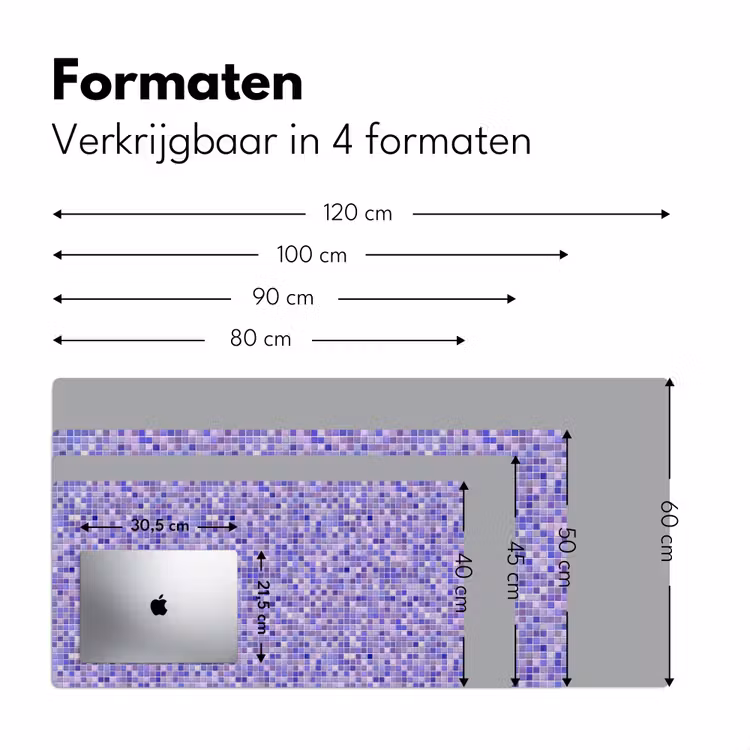 Mozaïek - Tegels - Lila - Amethist Muismat XXL klein 681 -sfeer5