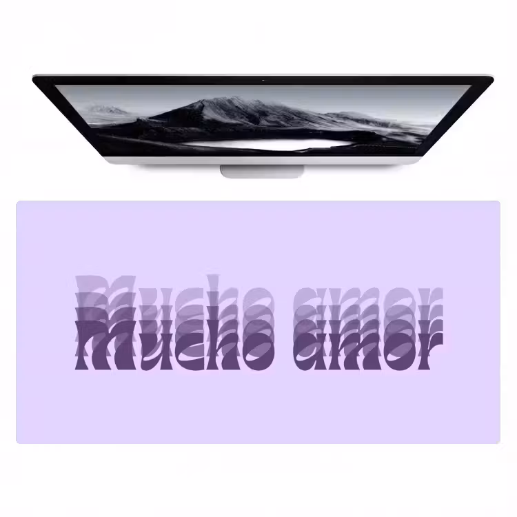 Mucho amor - Paars - Gelaagde letters Muismat XXL klein -zzz3d