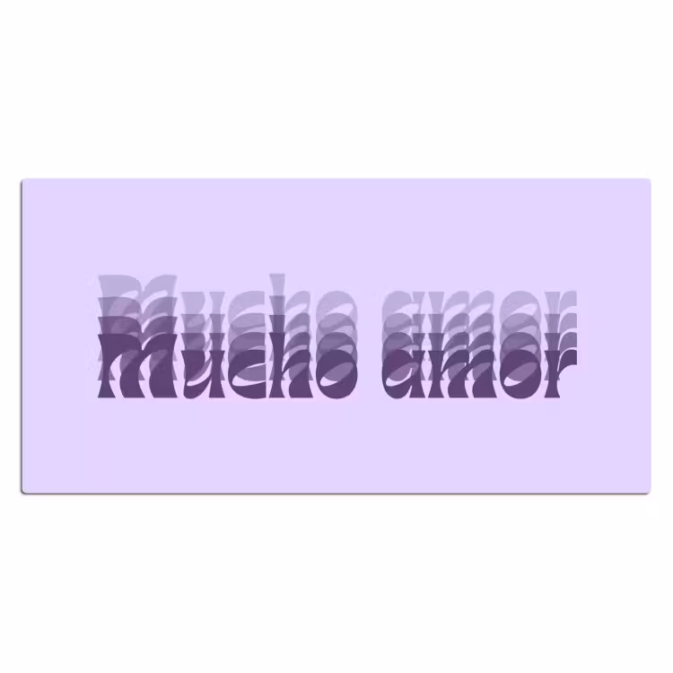 Mucho amor - Paars - Gelaagde letters Muismat XXL klein -3d_leeg