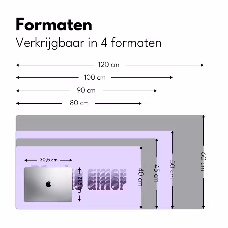 Mucho amor - Paars - Gelaagde letters Muismat XXL klein -sfeer5