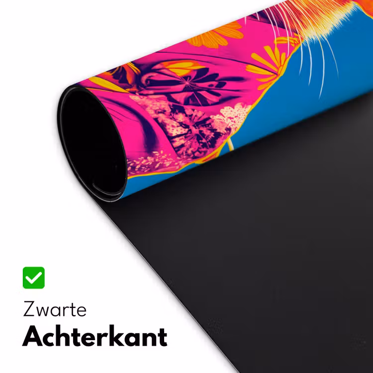 Muis - Kimono - Bloemen - Blauw Muismat XXL klein -sfeer2