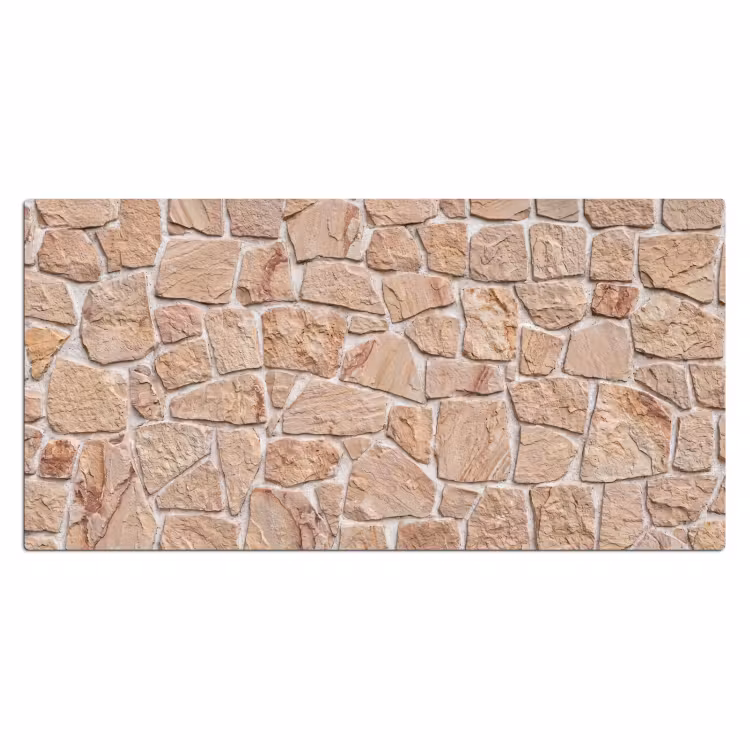 Muur - Steen - Patroon - Rustiek - Beige Muismat XXL klein -3d_leeg