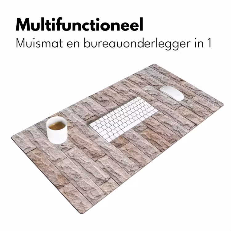 Muur - Steen - Ruw - Beige - Textuur Muismat XXL klein -sfeer4