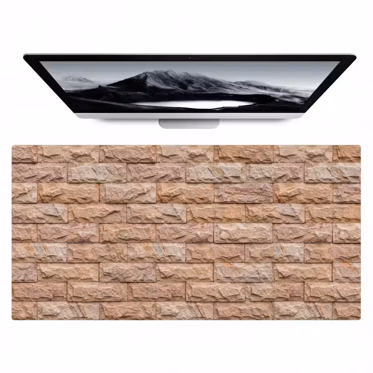 Muur - Steen - Ruw - Textuur - Beige Muismat XXL klein -zzz3d
