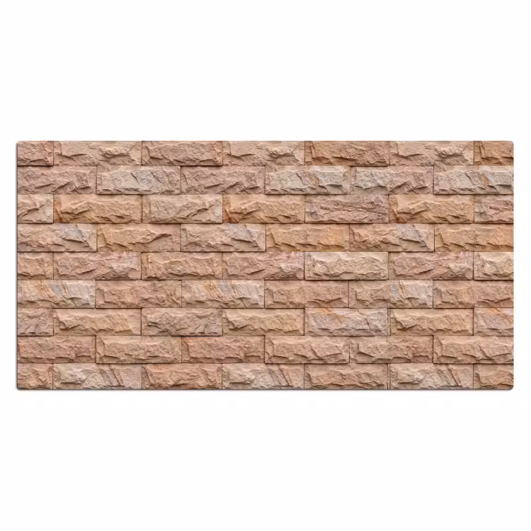 Muur - Steen - Ruw - Textuur - Beige Muismat XXL klein -3d_leeg