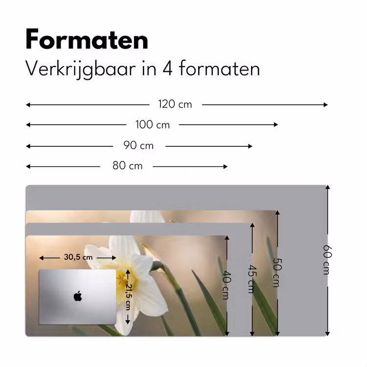 Narcis - Bloem - Minimalistisch Muismat XXL klein -sfeer5