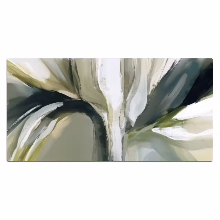 Natuur - Abstract - Groen - Penseelstreken Muismat XXL klein -3d_leeg