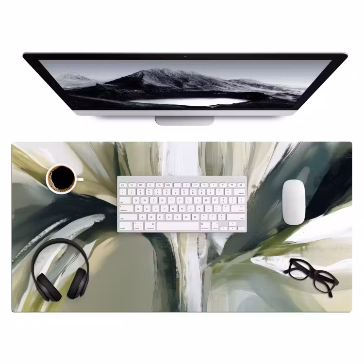 Natuur - Abstract - Groen - Penseelstreken Muismat XXL klein -3d