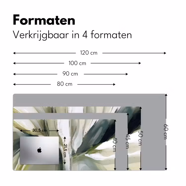 Natuur - Abstract - Groen - Penseelstreken Muismat XXL klein -sfeer5