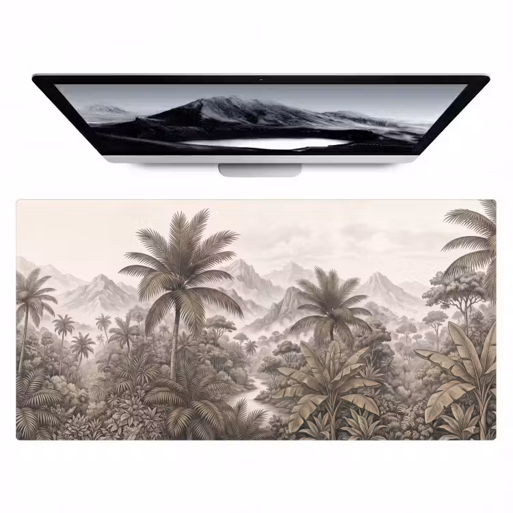 Natuur - Bergen - Rivier - Tropisch - Vintage Muismat XXL klein -zzz3d