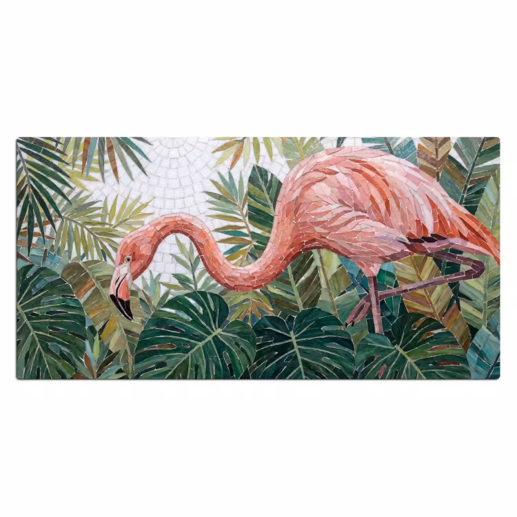 Natuur - Bladeren - Abstract - Groen - Vogel Muismat XXL klein -3d_leeg