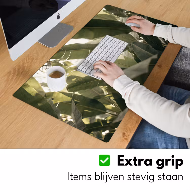 Natuur - Bladeren - Groen - Tropisch - Detail Muismat XXL klein -sfeer3