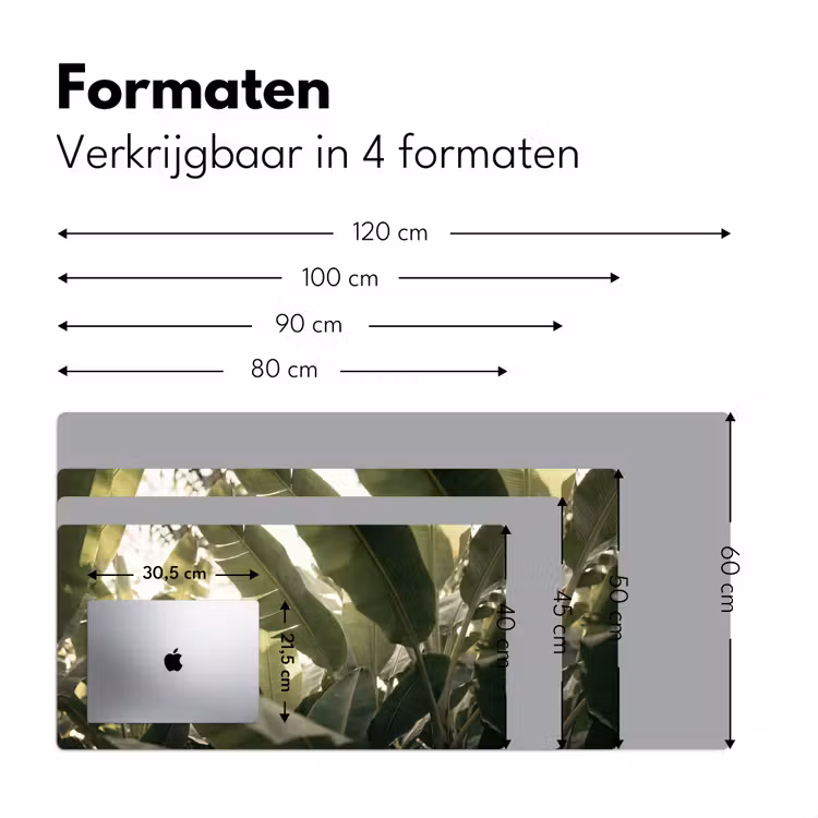 Natuur - Bladeren - Groen - Tropisch - Detail Muismat XXL klein -sfeer5