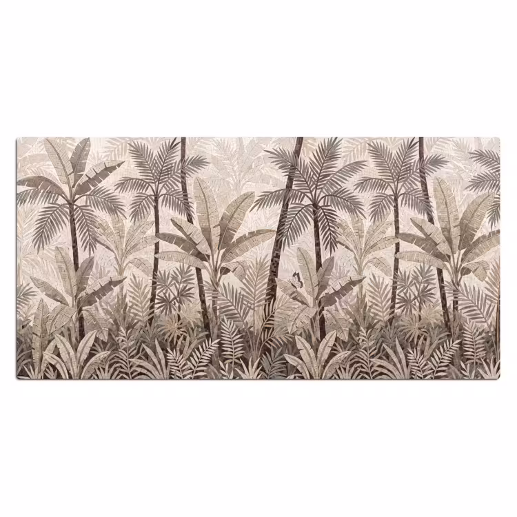 Natuur - Bladeren - Landschap - Mozaïek - Beige Muismat XXL klein -3d_leeg