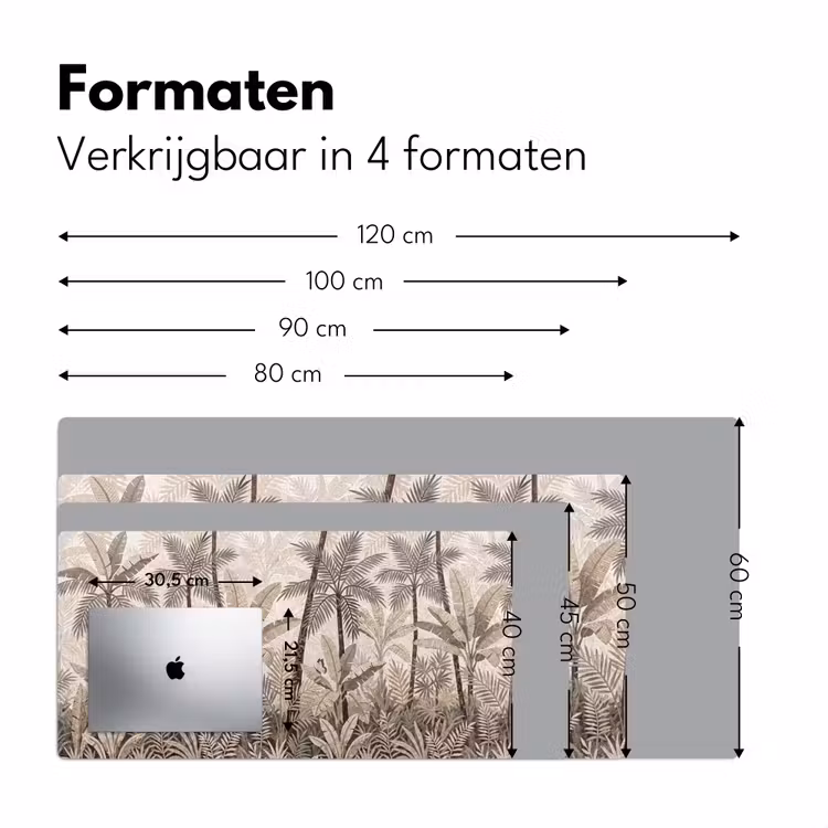 Natuur - Bladeren - Landschap - Mozaïek - Beige Muismat XXL klein -sfeer5