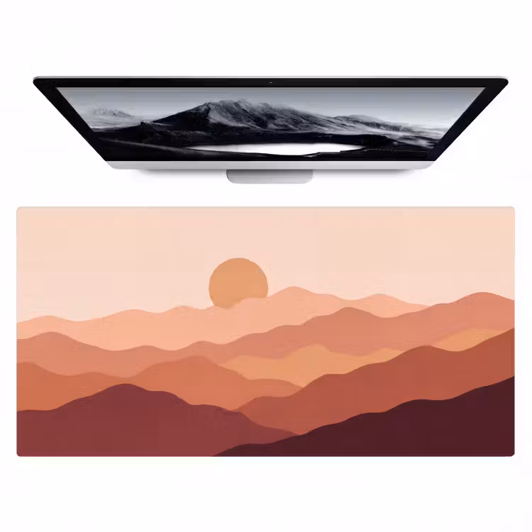 Natuur - Heuvels - Abstract - Modern - Oranje Muismat XXL klein -zzz3d
