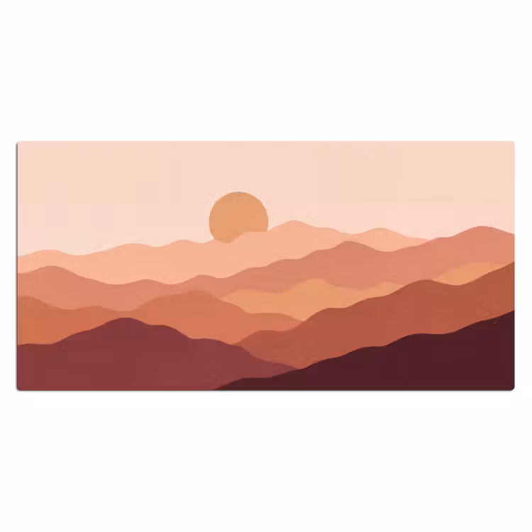 Natuur - Heuvels - Abstract - Modern - Oranje Muismat XXL klein -3d_leeg