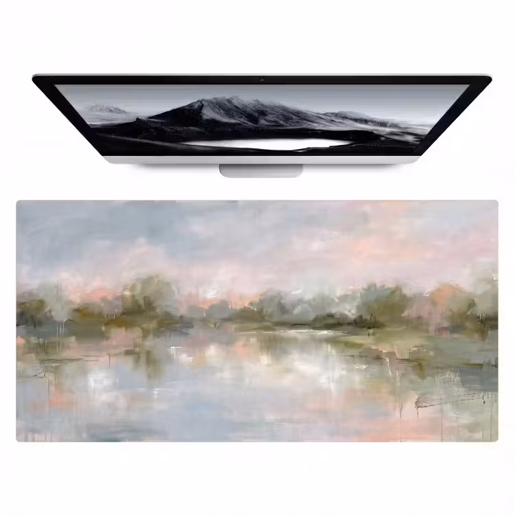 Natuur - Landschap - Abstract - Water - Groen Muismat XXL klein -zzz3d