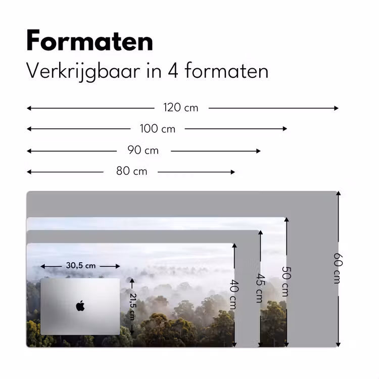 Natuur - Mist - Bos - Ochtend - Goud Muismat XXL klein -sfeer5