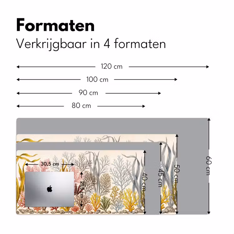 Natuur - Onderwater - Botanisch - Vintage - Kleurrijk Muismat XXL klein -sfeer5