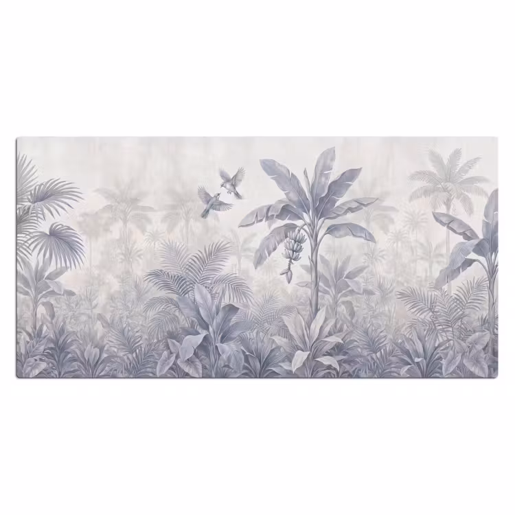 Natuur - Vogel - Jungle - Illustratie - Blauw Muismat XXL klein -3d_leeg