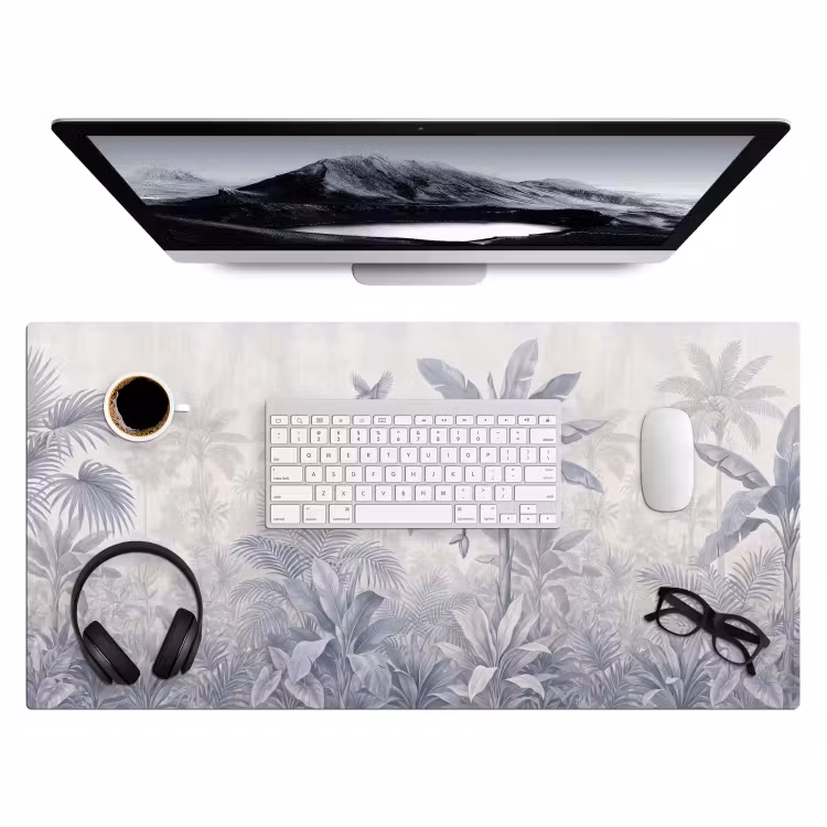 Natuur - Vogel - Jungle - Illustratie - Blauw Muismat XXL klein -3d