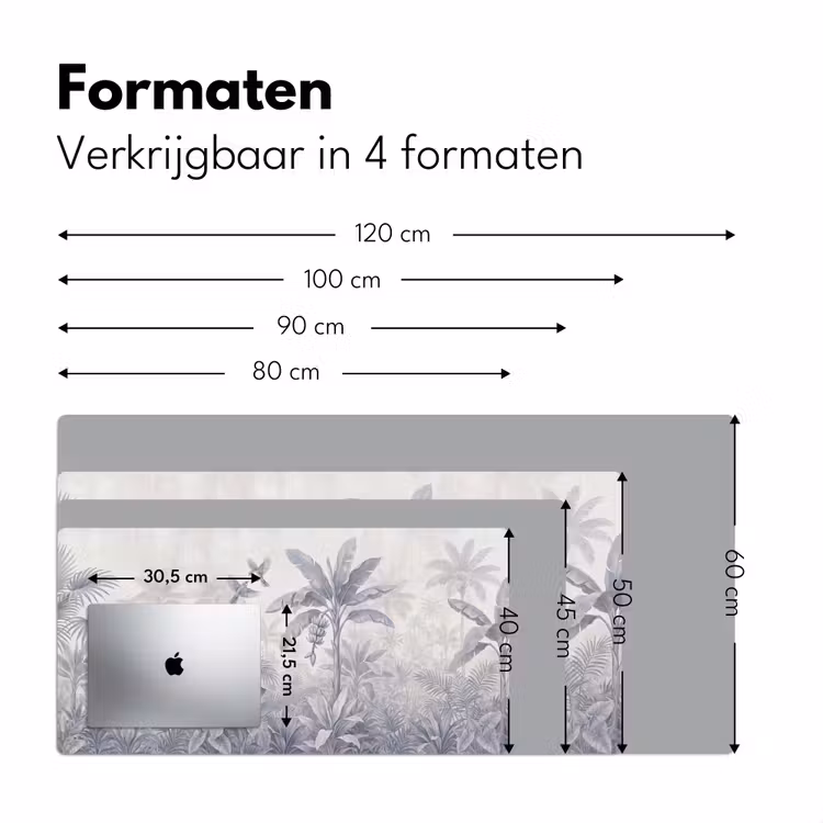 Natuur - Vogel - Jungle - Illustratie - Blauw Muismat XXL klein -sfeer5