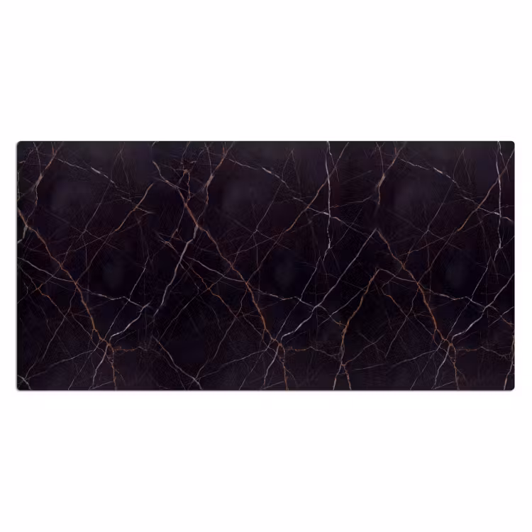 Natuursteen - Marmerpatroon - Abstract - Modern - Zwart - Goud Muismat XXL klein -3d_leeg