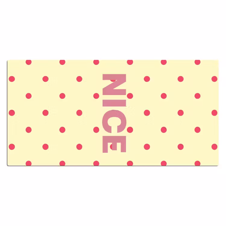 Nice - Stippen - Roze - Geel Muismat XXL klein -3d_leeg