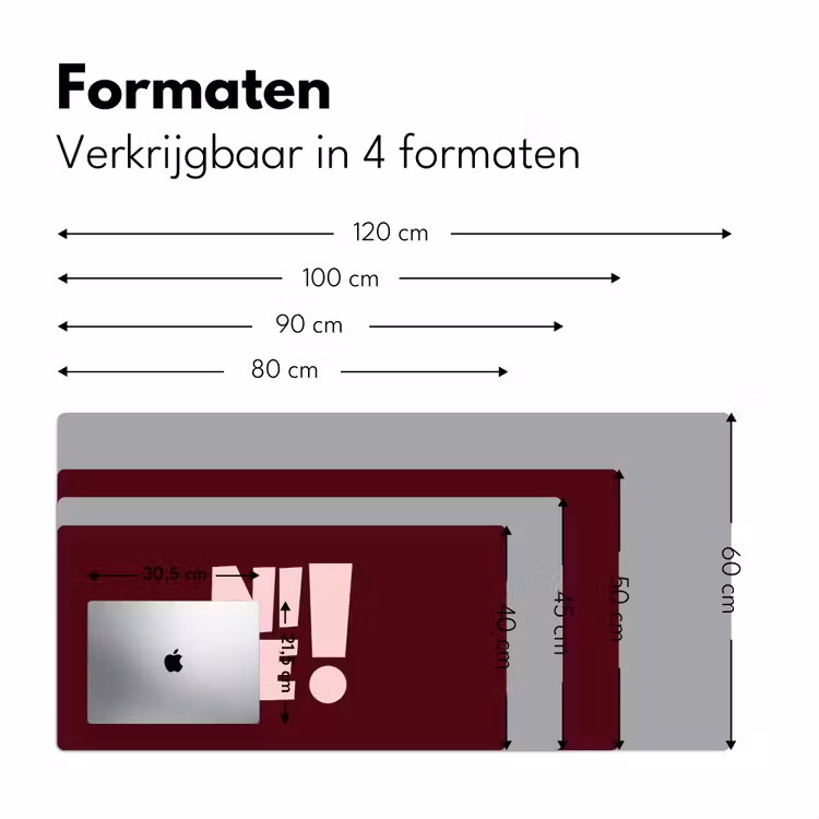 Nice - Uitroepteken - Rood Muismat XXL klein -sfeer5