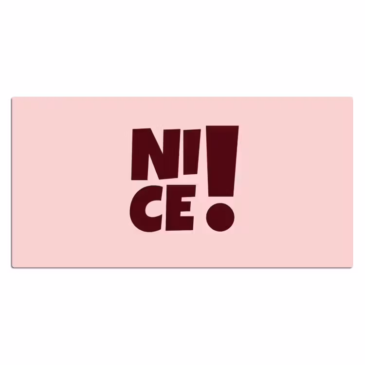 Nice - Uitroepteken - Roze Muismat XXL klein -3d_leeg