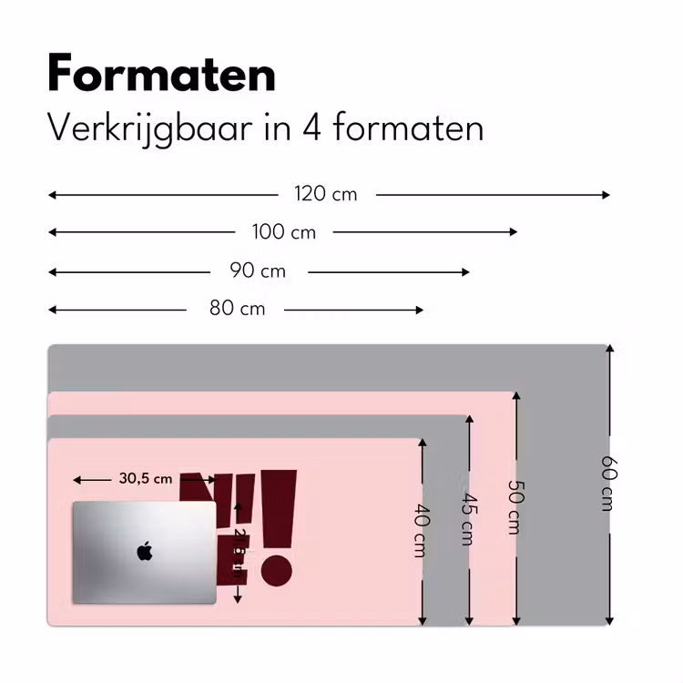 Nice - Uitroepteken - Roze Muismat XXL klein -sfeer5