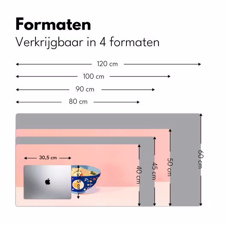 Noodles - Kom - Blauw - Illustratie Muismat XXL klein -sfeer5