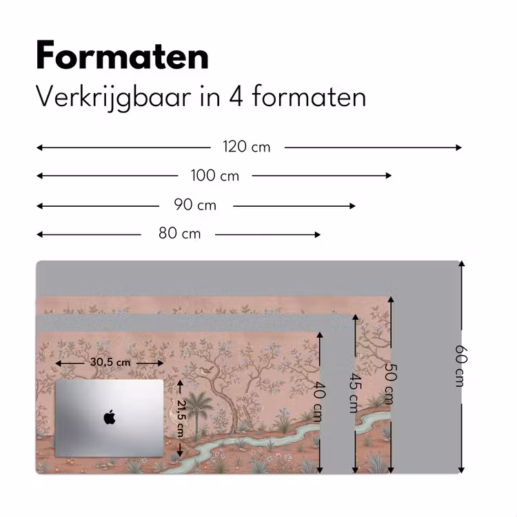 Nostalgisch - Reigers - Roze Muismat XXL klein -sfeer5