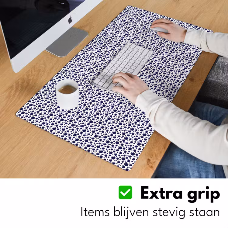 Oceaan - Bubbel - Blauw - Wit Muismat XXL klein 681 -sfeer3