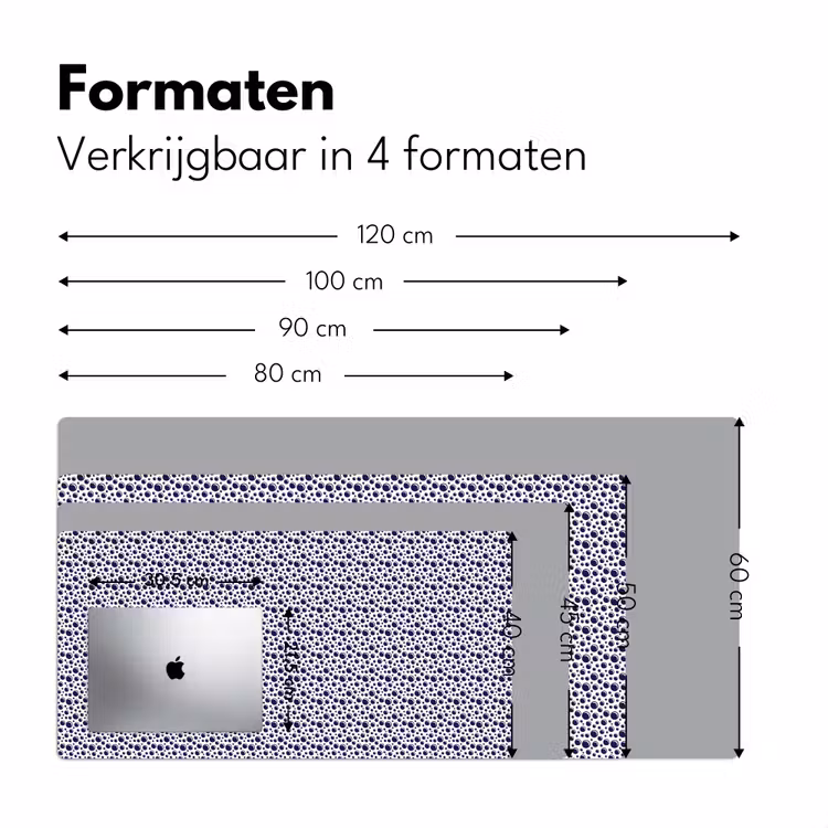 Oceaan - Bubbel - Blauw - Wit Muismat XXL klein 681 -sfeer5