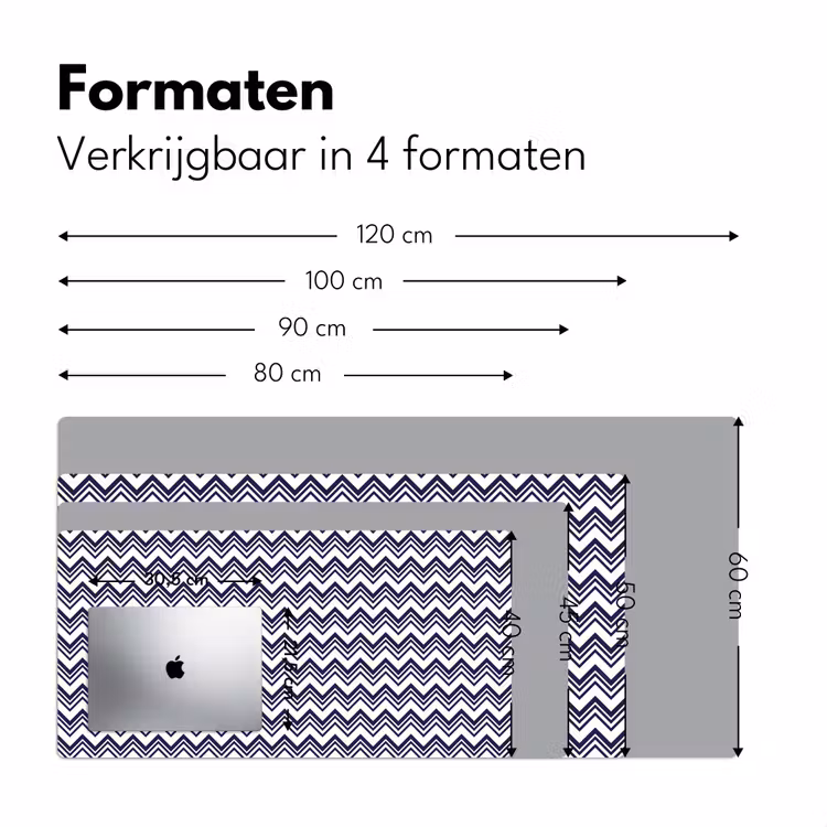 Oceaan - Golven - Blauw - Wit Muismat XXL klein 681 -sfeer5