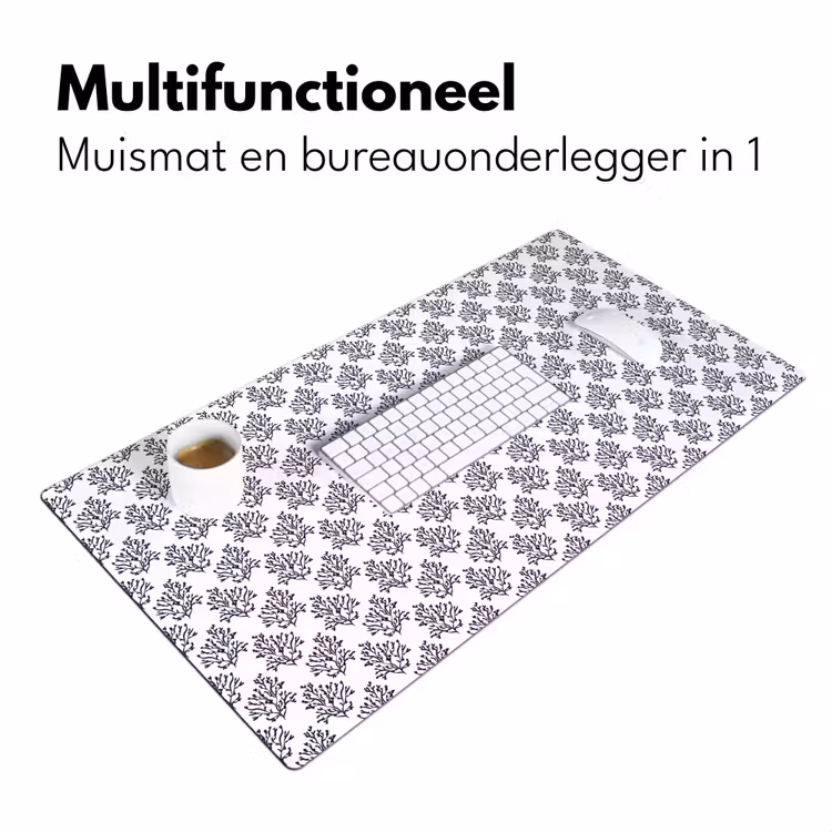 Oceaan - Koraal - Blauw - Wit Muismat XXL klein 681 -sfeer4