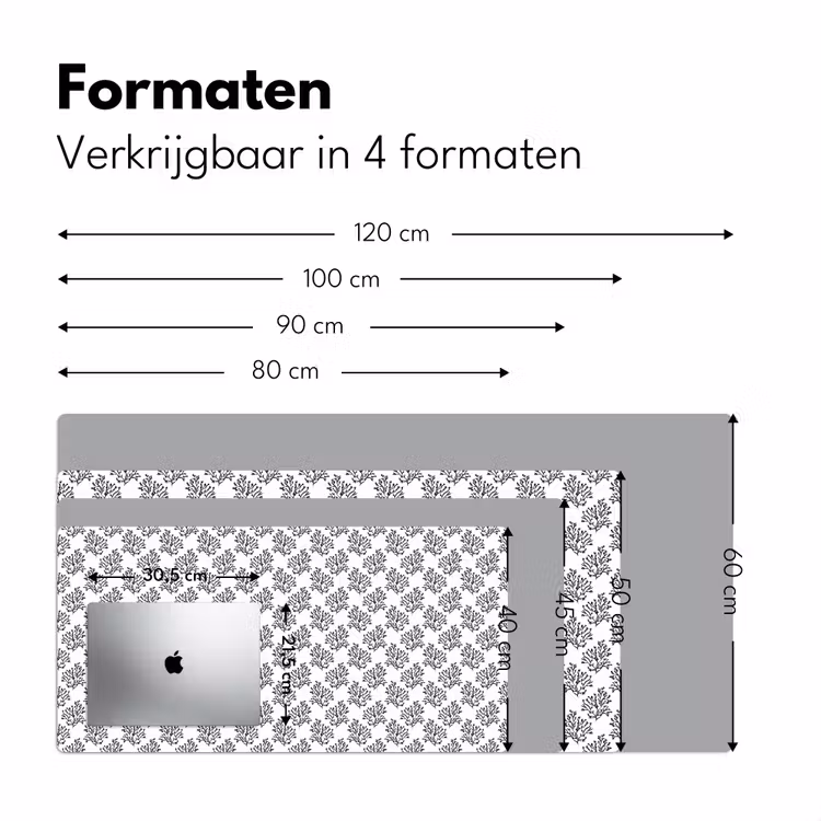 Oceaan - Koraal - Blauw - Wit Muismat XXL klein 681 -sfeer5