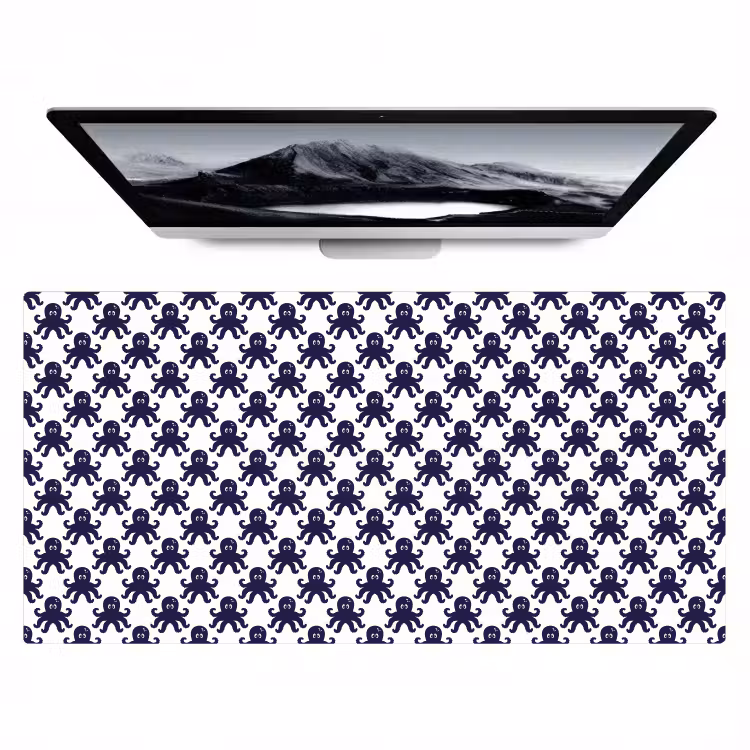 Oceaan - Octo - Blauw - Wit Muismat XXL klein 681 -zzz3d