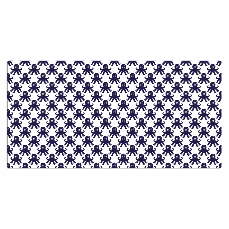 Oceaan - Octo - Blauw - Wit Muismat XXL klein 681 -3d_leeg