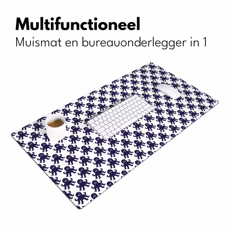 Oceaan - Octo - Blauw - Wit Muismat XXL klein 681 -sfeer4