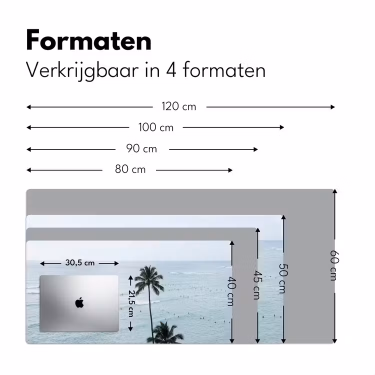 Oceaan - Palmbomen - Surfers Muismat XXL klein -sfeer5