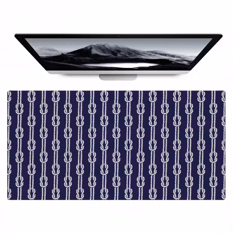 Oceaan - Touw - Blauw - Wit Muismat XXL klein 681 -zzz3d