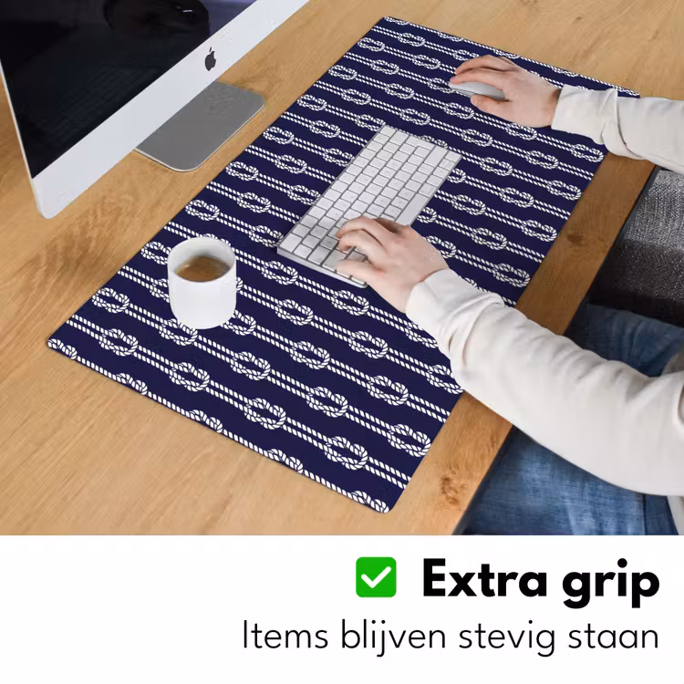 Oceaan - Touw - Blauw - Wit Muismat XXL klein 681 -sfeer3