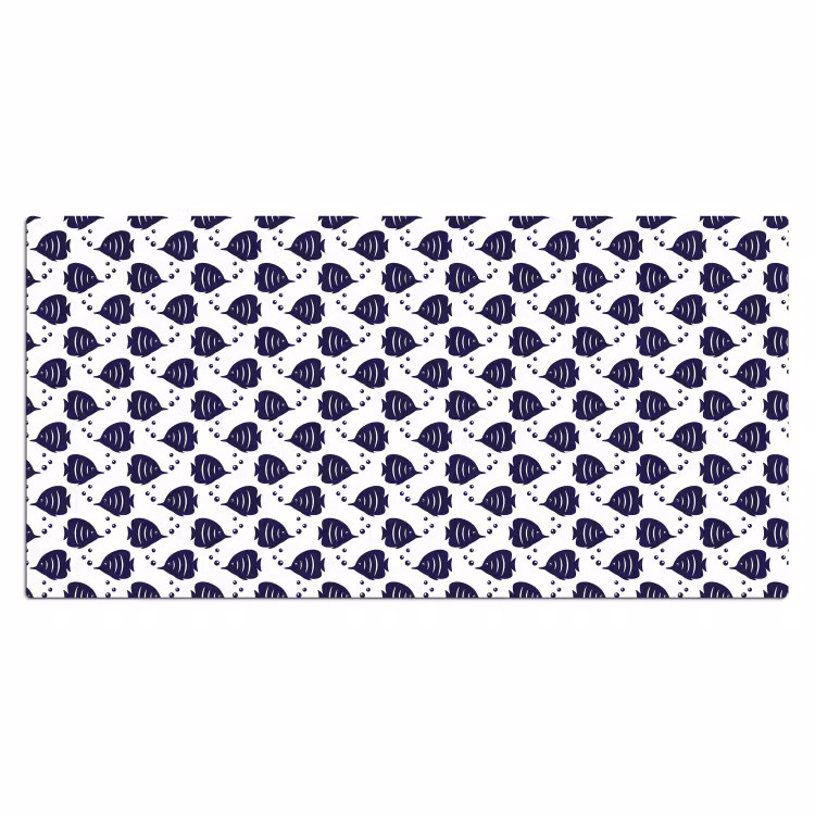 Oceaan - Vis - Blauw - Wit Muismat XXL klein 681 -3d_leeg