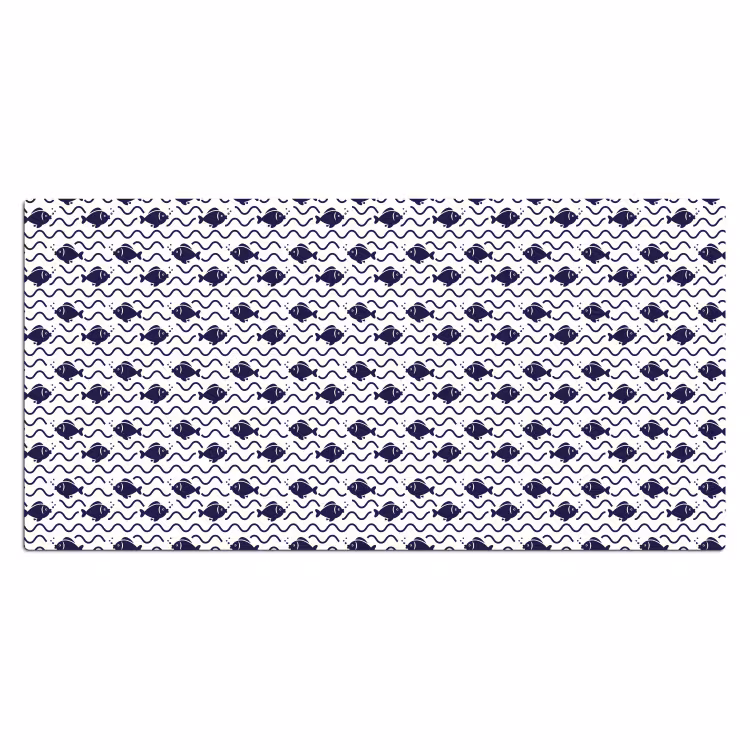 Oceaan - Visachtig - Blauw - Wit Muismat XXL klein 681 -3d_leeg