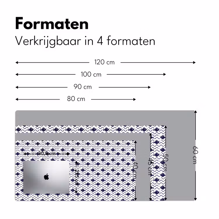 Oceaan - Visachtig - Blauw - Wit Muismat XXL klein 681 -sfeer5